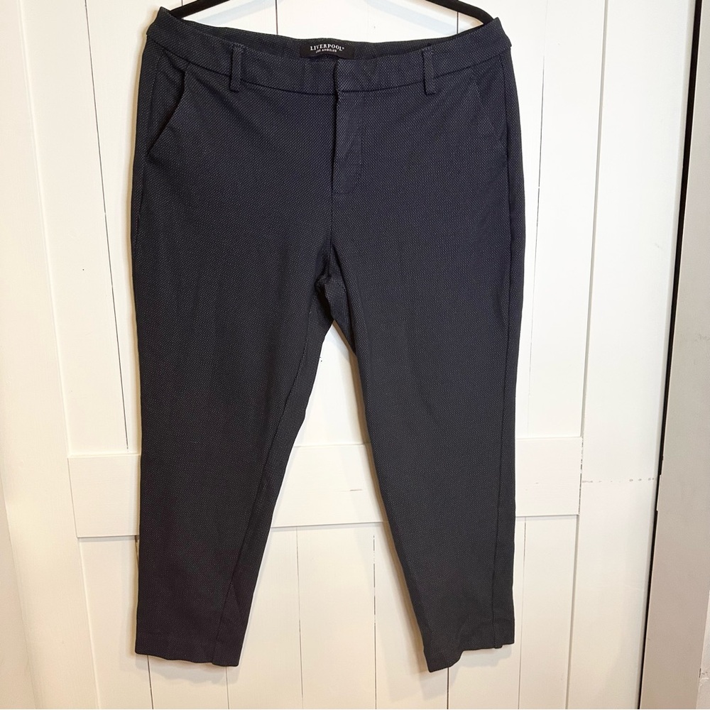 Liverpool Los Angeles Petite 12 Navy Slim Ankle Work Pants